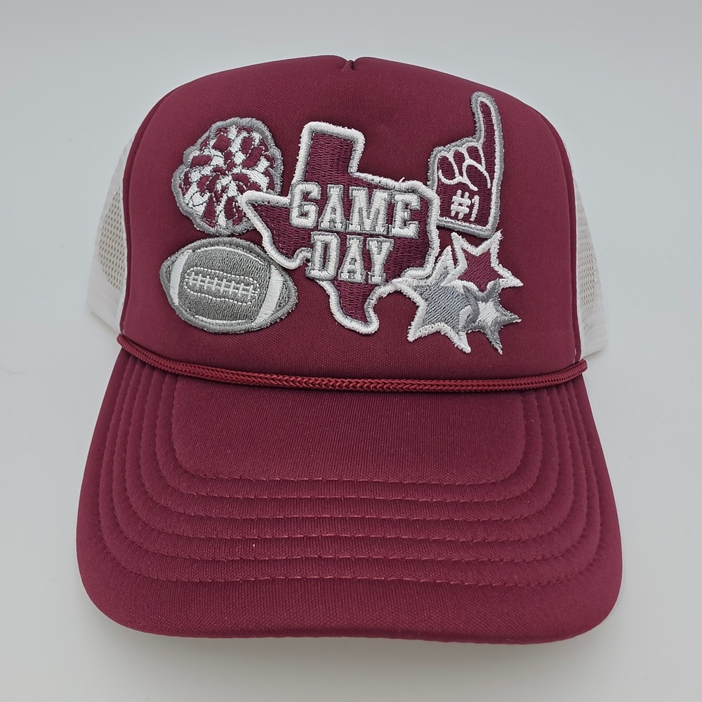 Jadelynn Brooke Texas Game Day Trucker Hat Maroon White Snapback Cap NWOT